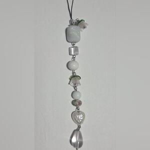 Elegant White Flower Beaded Charm